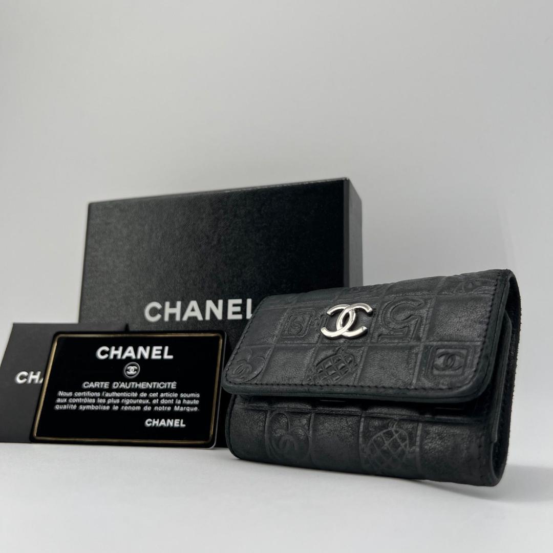 美品✨CHANEL アイコンライン カメリア ココマーク レザー 6連キーケース