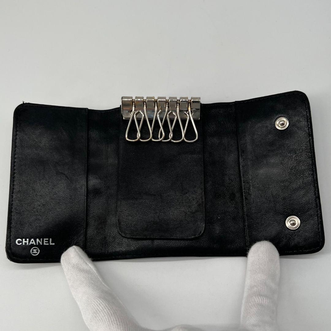 美品✨CHANEL アイコンライン カメリア ココマーク レザー 6連キーケース