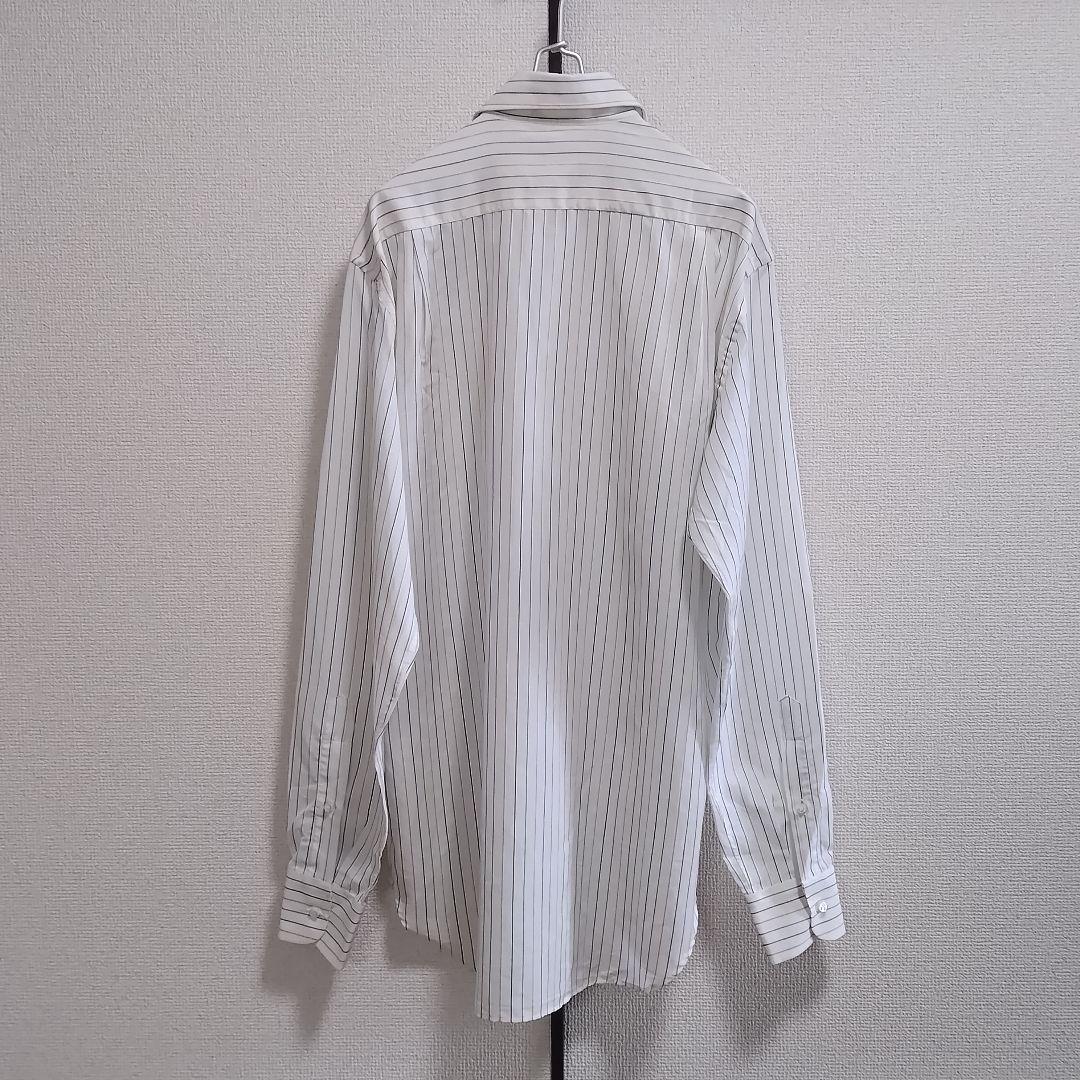 ロロピアーナ コットンリネン マルチストライプ 長袖シャツ ホリゾンタルカラー