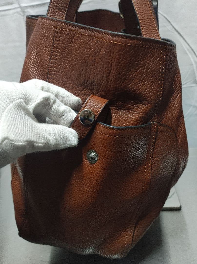 old PRADA ブラウン レザー ショルダーバッグ ハンドバッグ