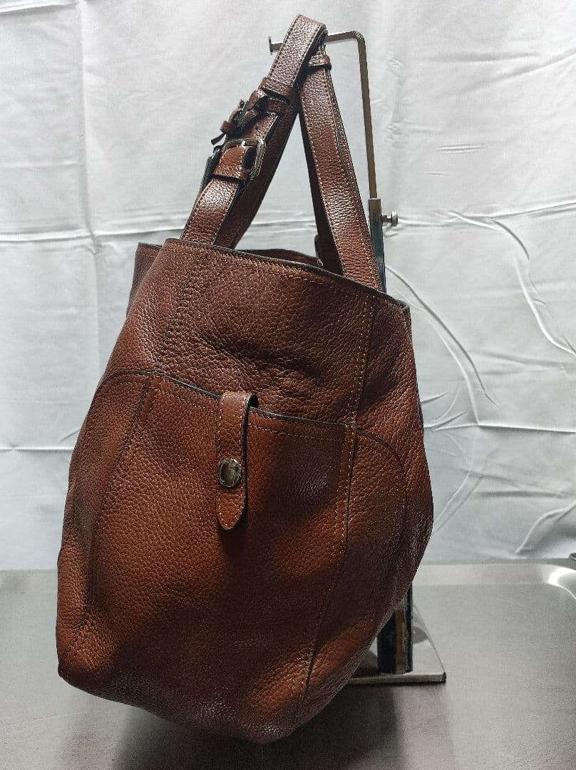 old PRADA ブラウン レザー ショルダーバッグ ハンドバッグ