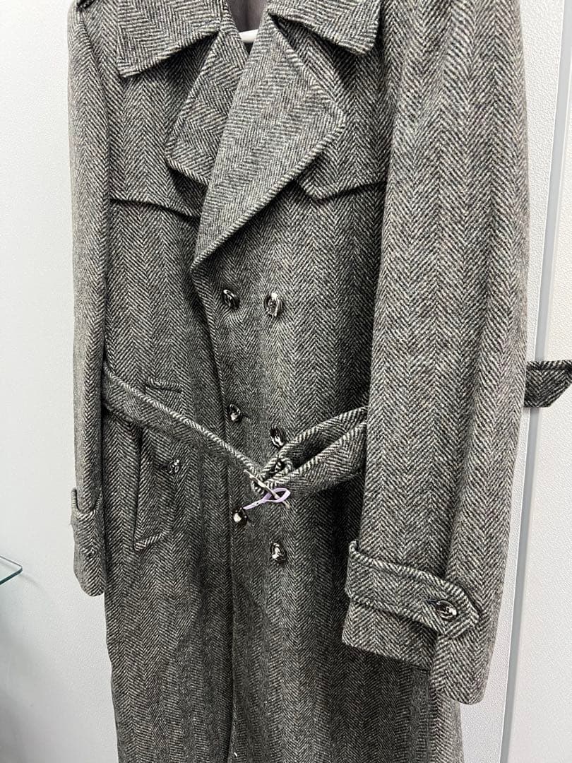 ◉イギリス　ヴィンテージ　80年代〜90年　ミックスウールコート　48サイズ