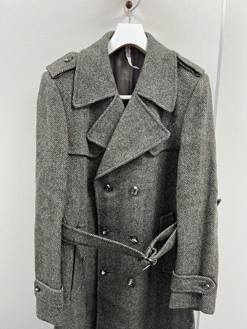 ◉イギリス　ヴィンテージ　80年代〜90年　ミックスウールコート　48サイズ