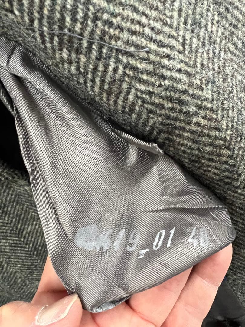 ◉イギリス　ヴィンテージ　80年代〜90年　ミックスウールコート　48サイズ