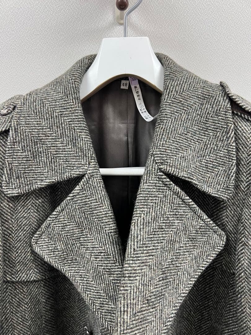 ◉イギリス　ヴィンテージ　80年代〜90年　ミックスウールコート　48サイズ