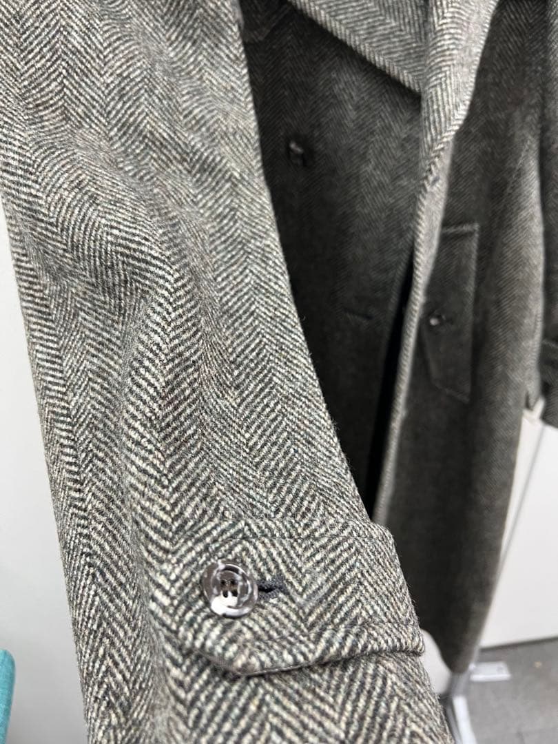 ◉イギリス　ヴィンテージ　80年代〜90年　ミックスウールコート　48サイズ