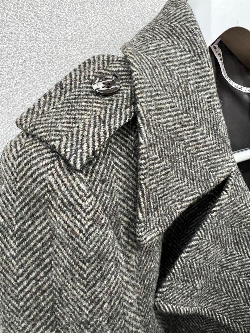 ◉イギリス　ヴィンテージ　80年代〜90年　ミックスウールコート　48サイズ