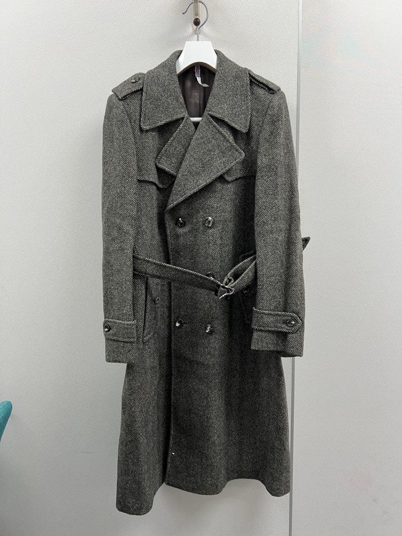 ◉イギリス　ヴィンテージ　80年代〜90年　ミックスウールコート　48サイズ