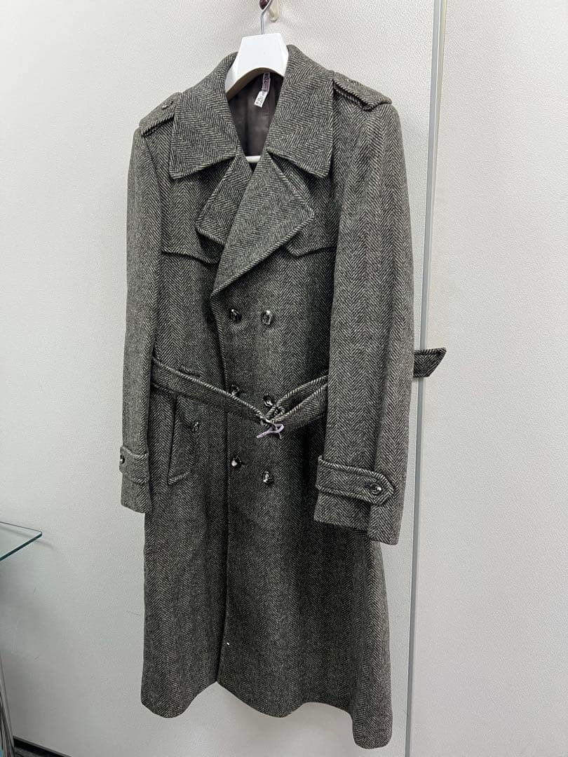 ◉イギリス　ヴィンテージ　80年代〜90年　ミックスウールコート　48サイズ