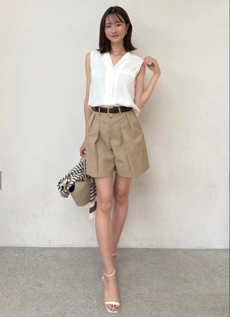 【新品】 anuans チノショートパンツ BEIGE