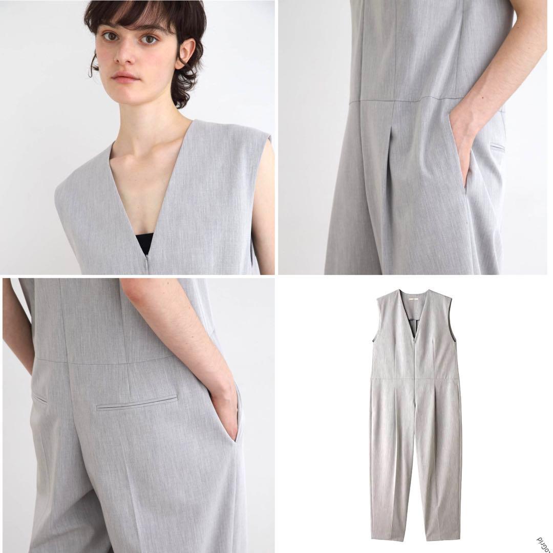 美品 LE PHIL ルフィル ドライギャバコンビネゾン グレー オールインワン