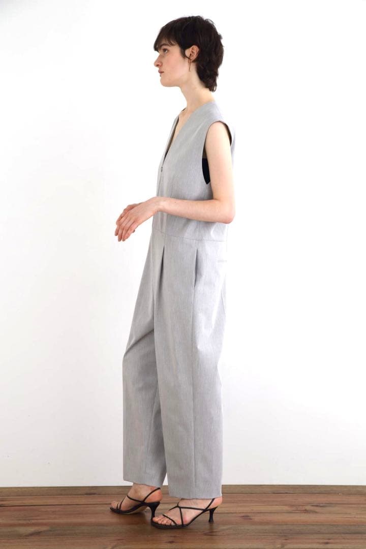 美品 LE PHIL ルフィル ドライギャバコンビネゾン グレー オールインワン