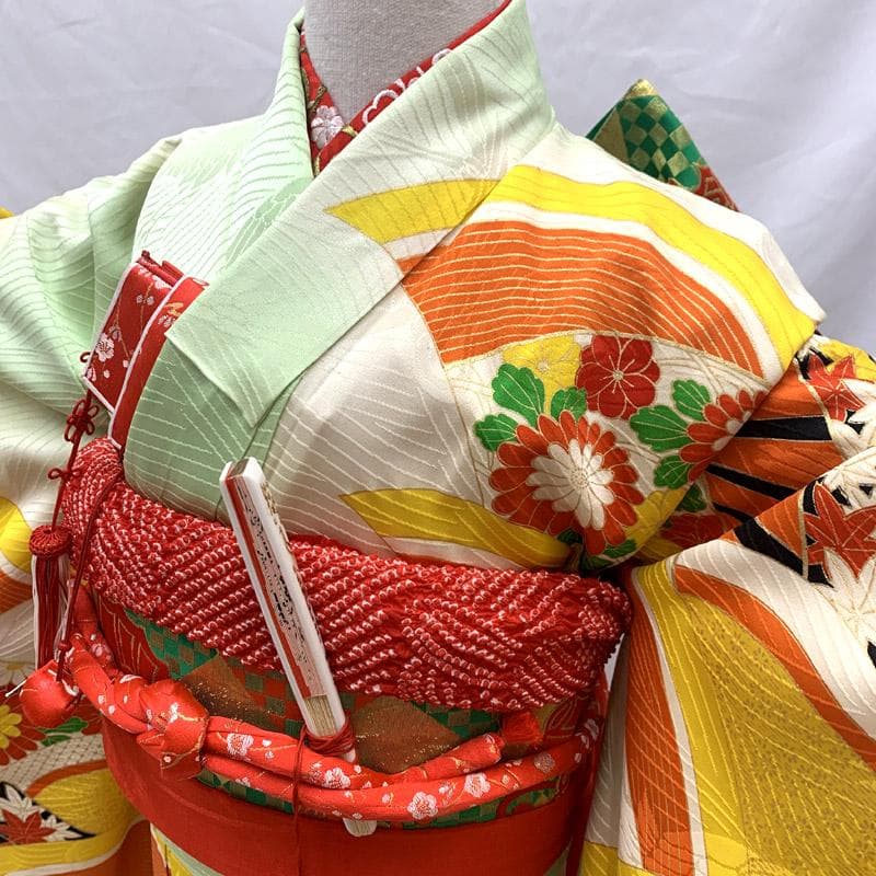 510ag6■七五三 七歳 女児 着物&袋帯&長襦袢 トールサイズ■美品