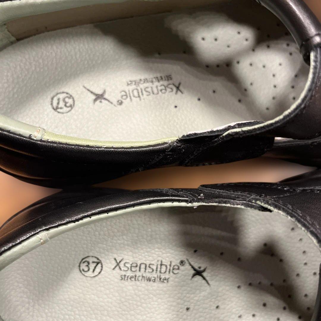 のさか　ストレッチウォーカー Xensible 黒 レディースシューズ 37