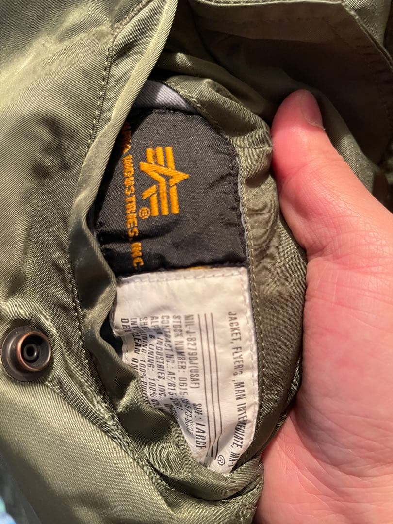 美品 ALPHA INDUSTRIES MA-1 フライトジャケット L
