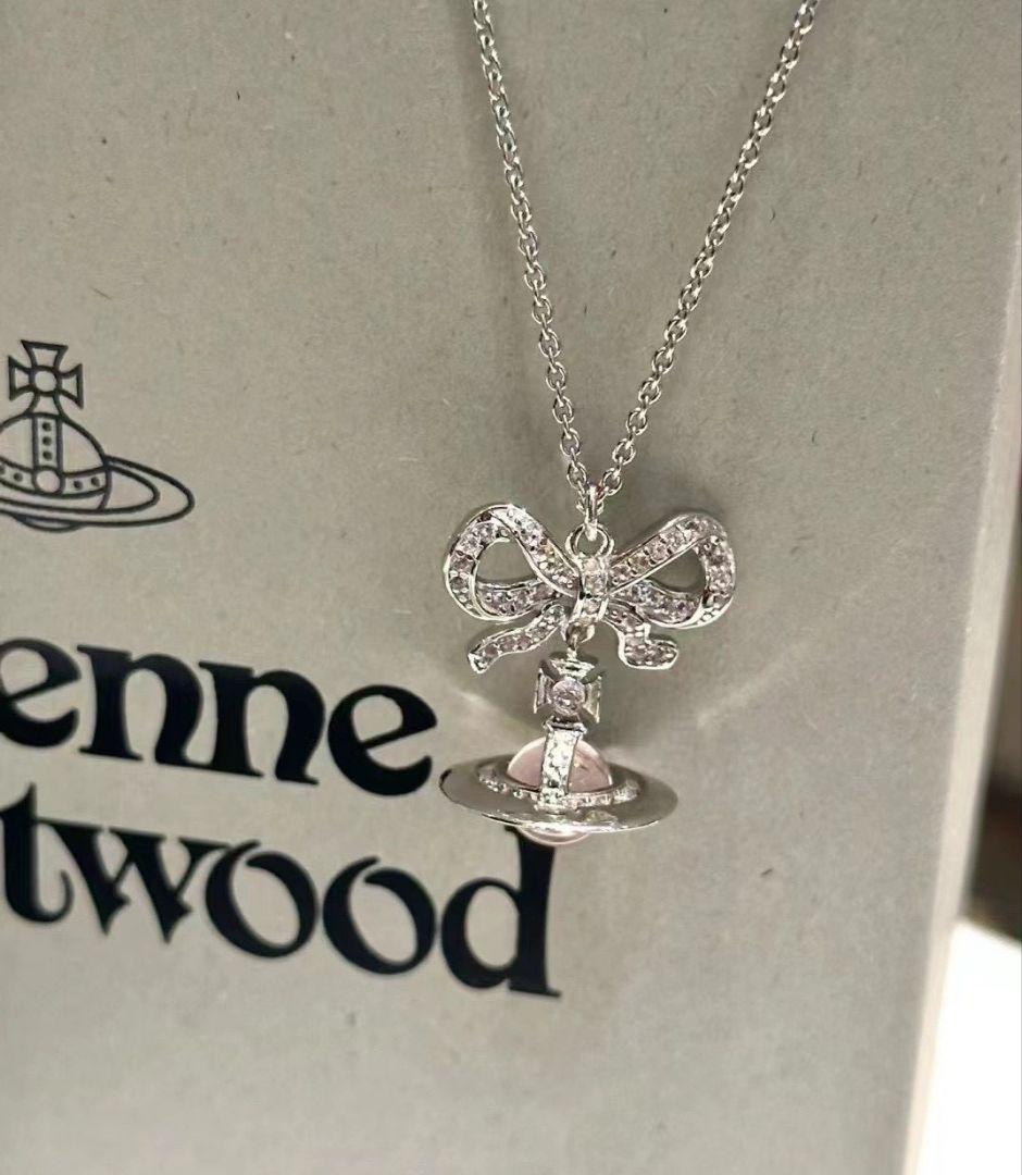 【ピンク】ヴィヴィアンウエストウッド　ドロップリボン　ネックレス
