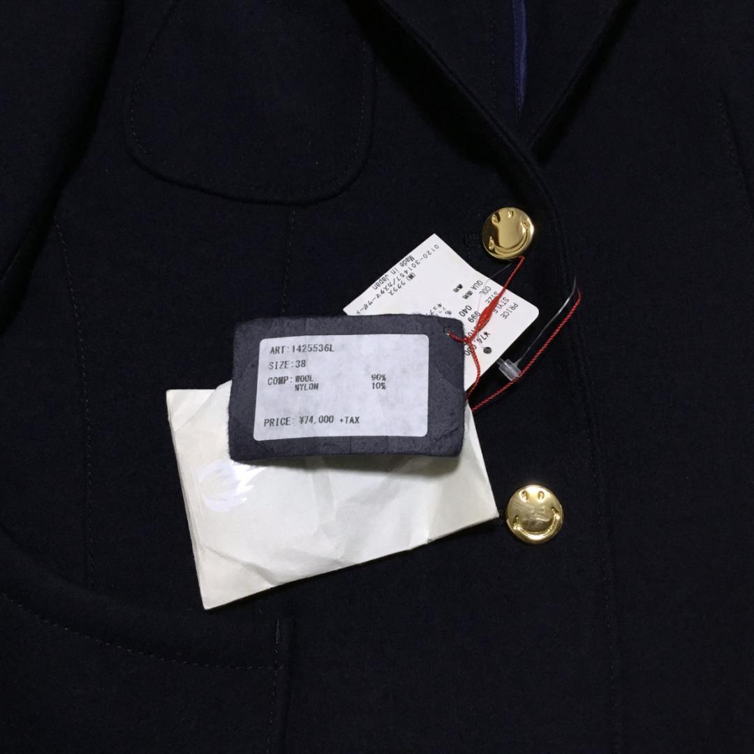 m’s braque エムズブラック 肉厚メルトン地 紺ブレザー 38