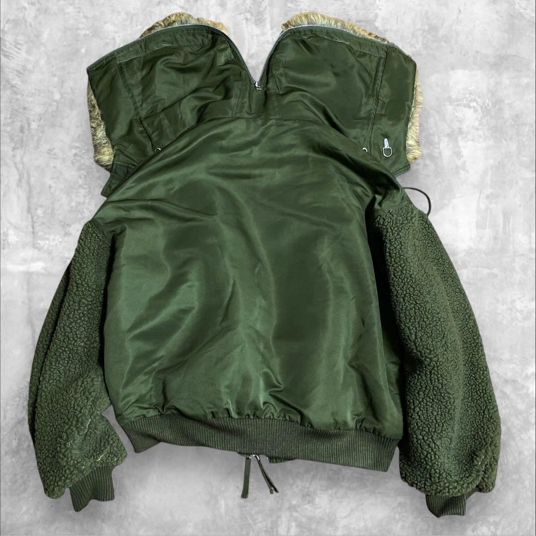 RASVOA ファイヤーマン ボア フライトジャケット N-2Bカーキ y2k