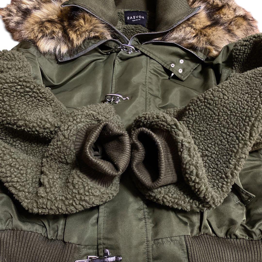 RASVOA ファイヤーマン ボア フライトジャケット N-2Bカーキ y2k