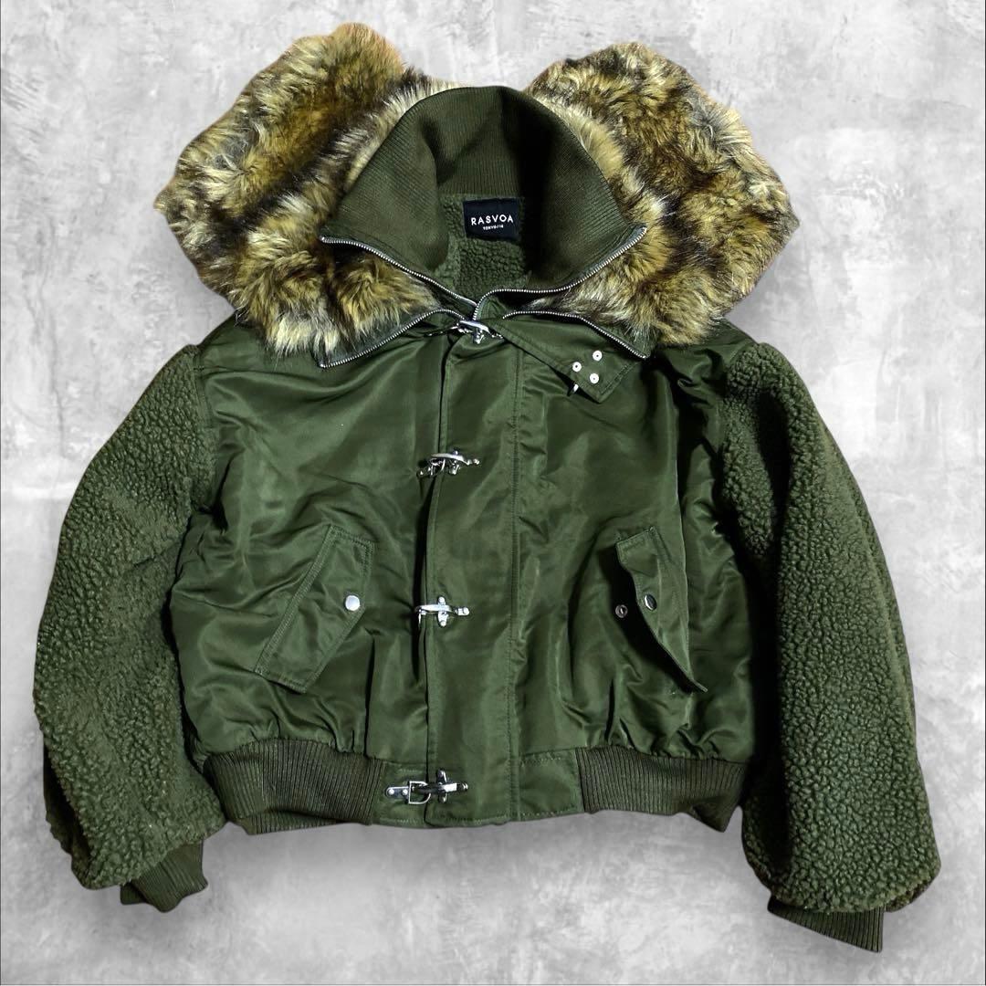 RASVOA ファイヤーマン ボア フライトジャケット N-2Bカーキ y2k