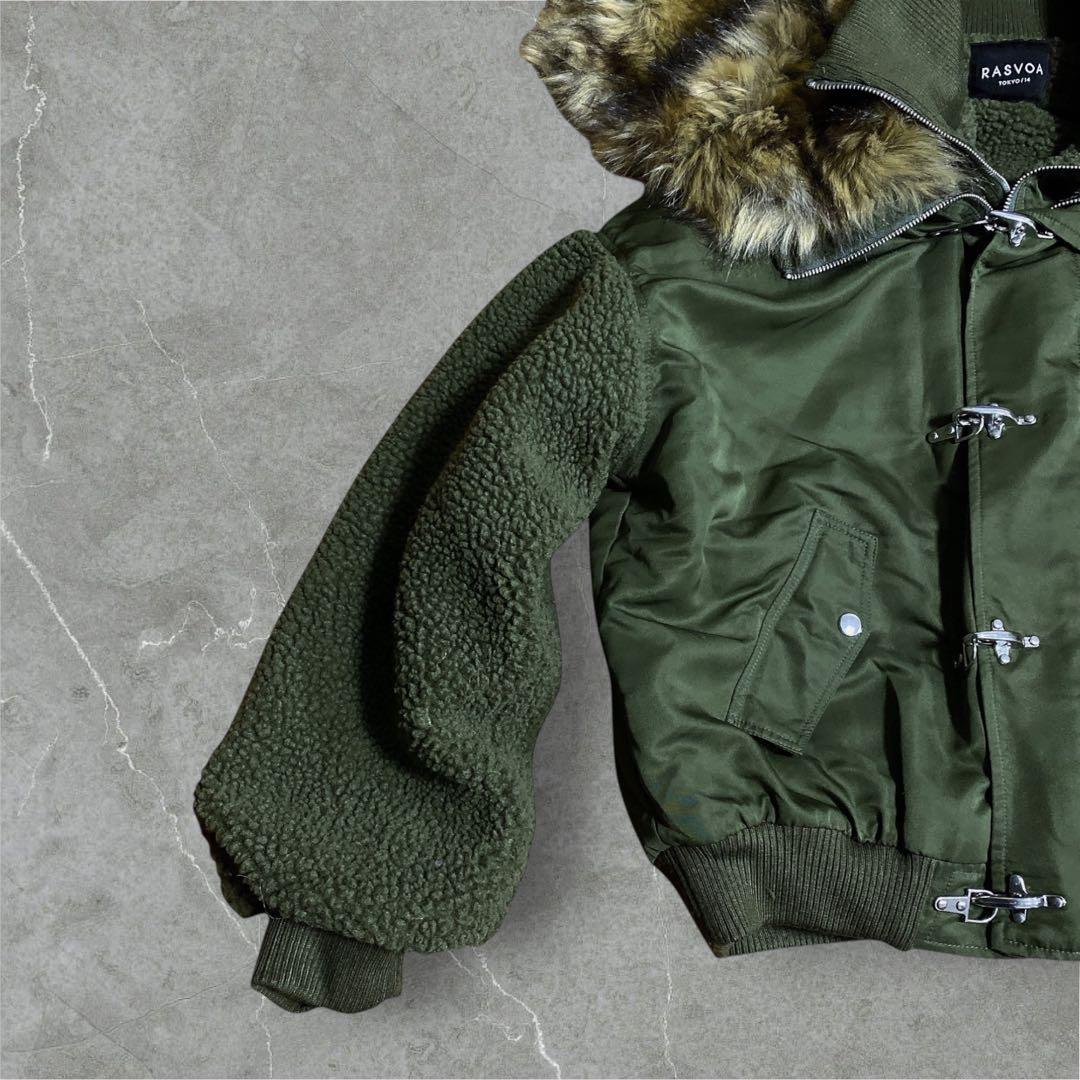 RASVOA ファイヤーマン ボア フライトジャケット N-2Bカーキ y2k