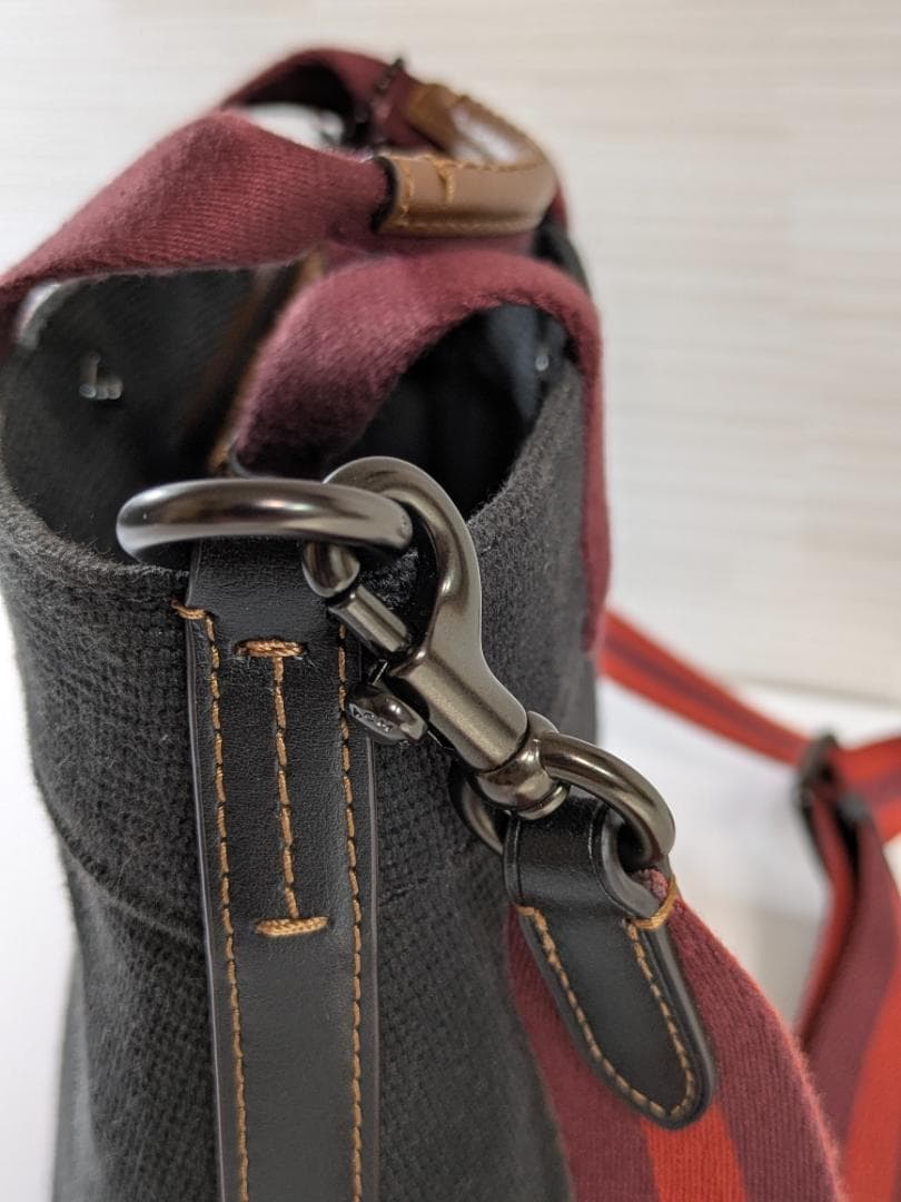 コーチCOACH トートショルダーバッグ ブラックキャンパス地＆レザー