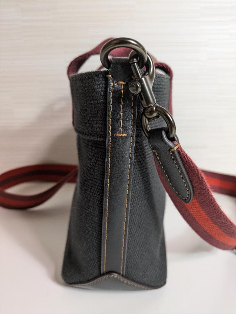 コーチCOACH トートショルダーバッグ ブラックキャンパス地＆レザー