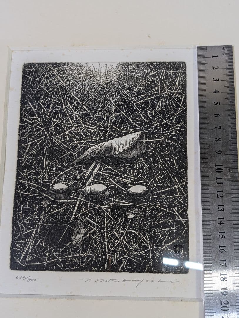 中林忠良 転位 '93 - 地 (種子) エッチング 632/800静物画　版画