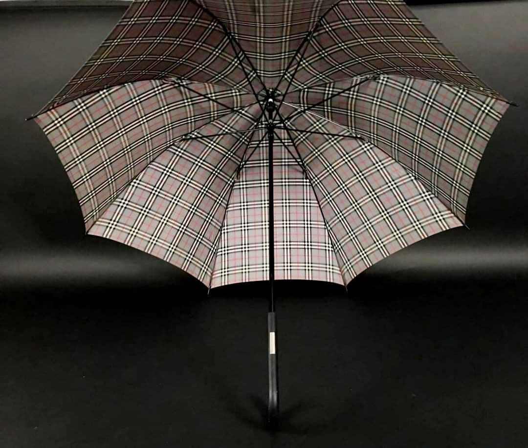 BURBERRY 傘 長傘 雨具 ノバチェック 90cmヴィンテージ グレー系