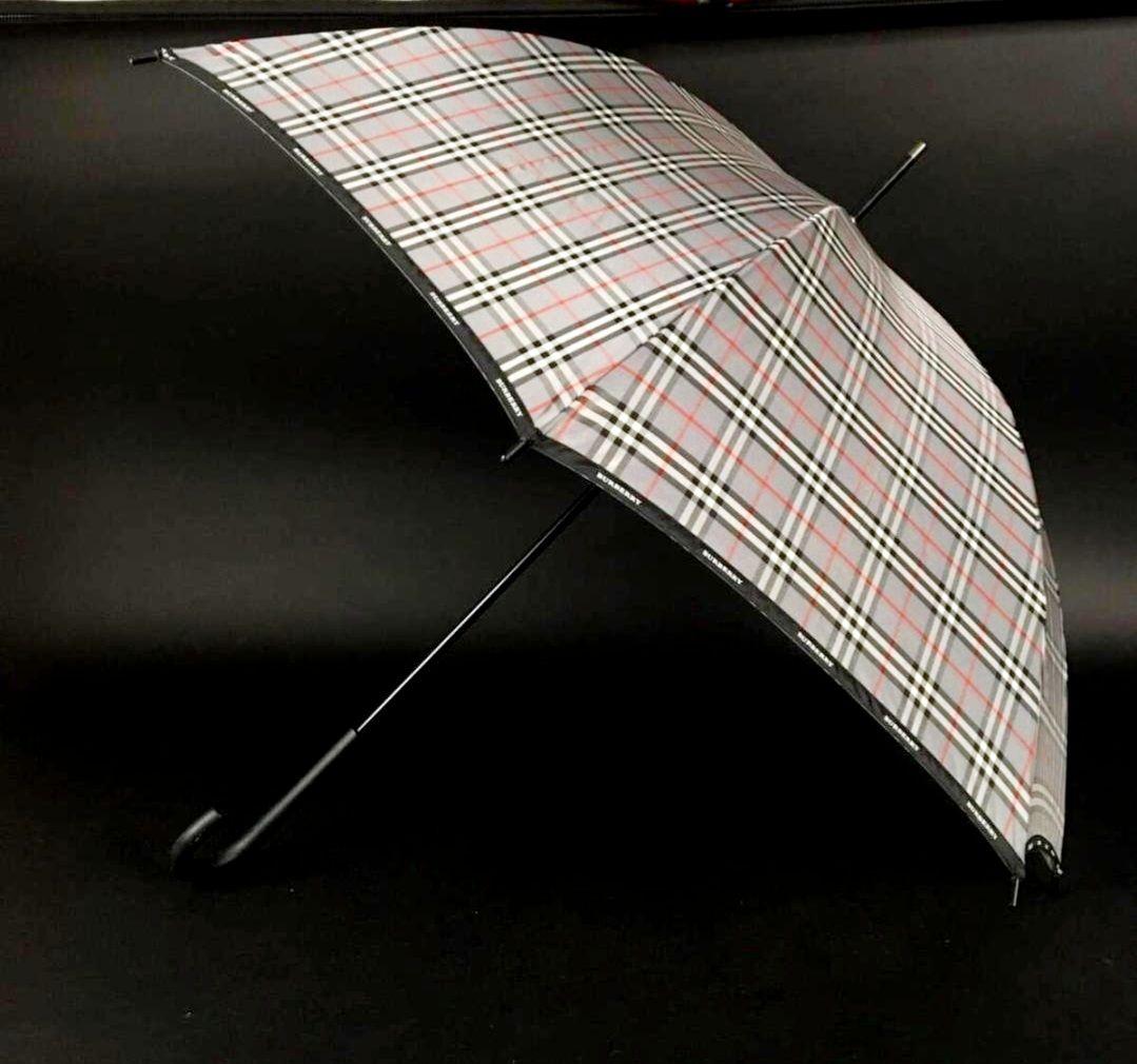 BURBERRY 傘 長傘 雨具 ノバチェック 90cmヴィンテージ グレー系