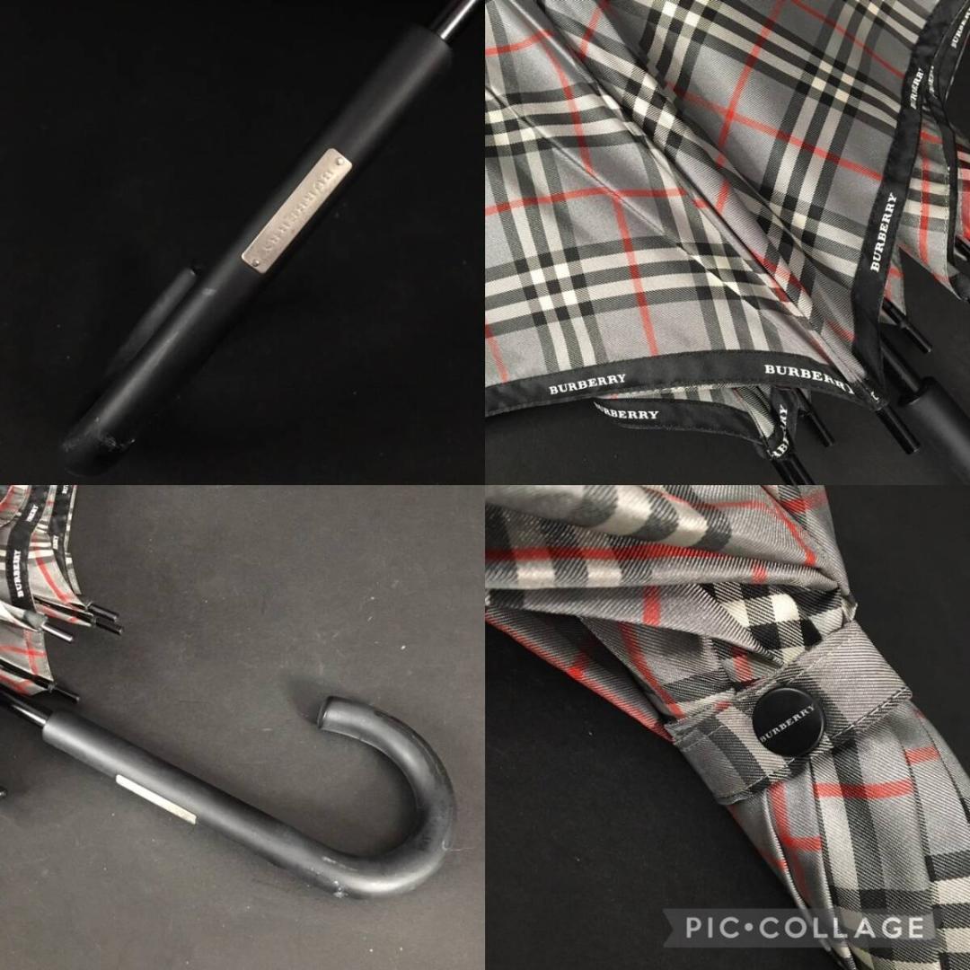 BURBERRY 傘 長傘 雨具 ノバチェック 90cmヴィンテージ グレー系