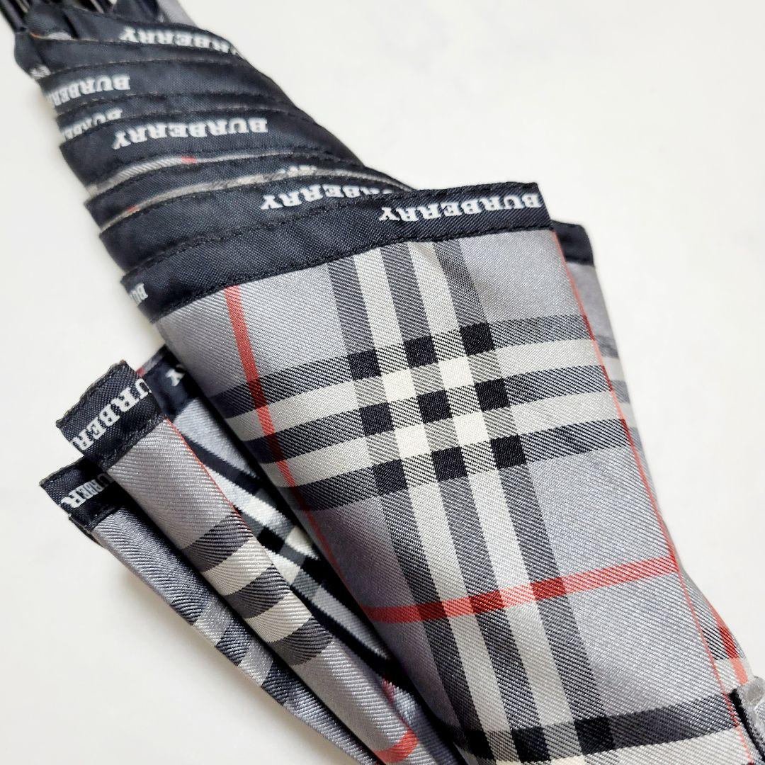 BURBERRY 傘 長傘 雨具 ノバチェック 90cmヴィンテージ グレー系