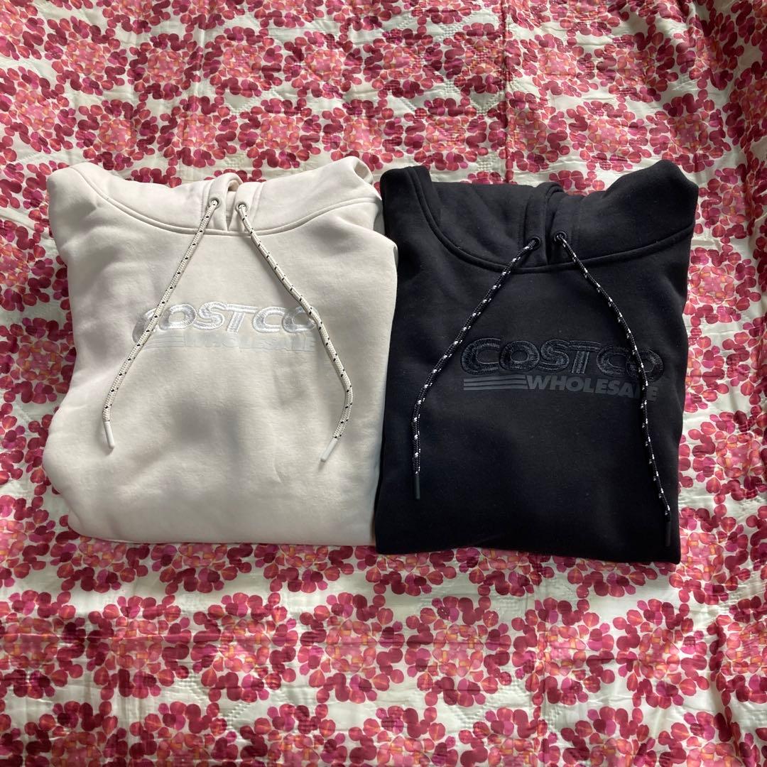 2025、COSTCOパーカートレーナー ブラック、アイボリー2枚 サイズM/L