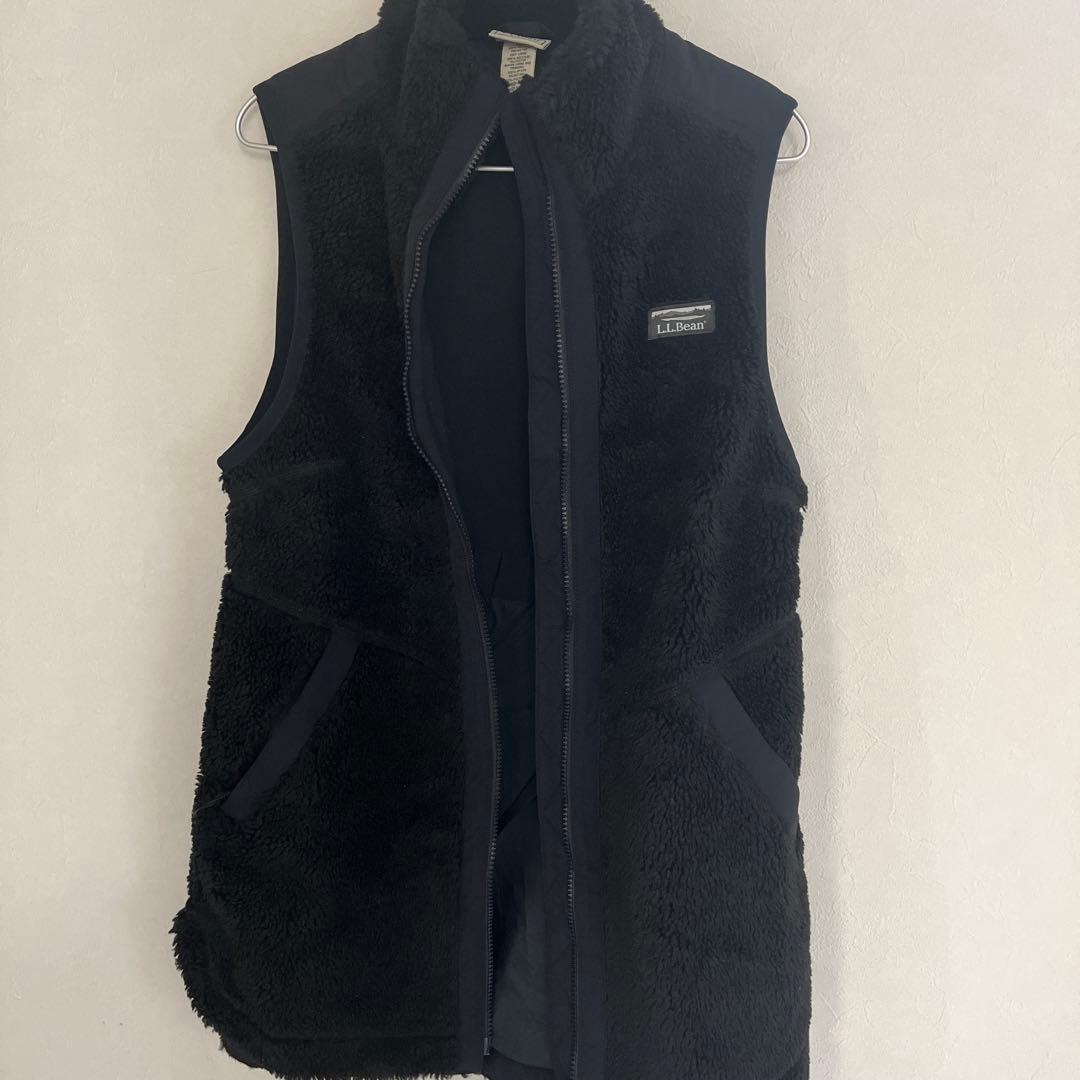 エルエルビーン　L.L.BEAN ロングシェルパ　フリースベスト　ブラック　黒