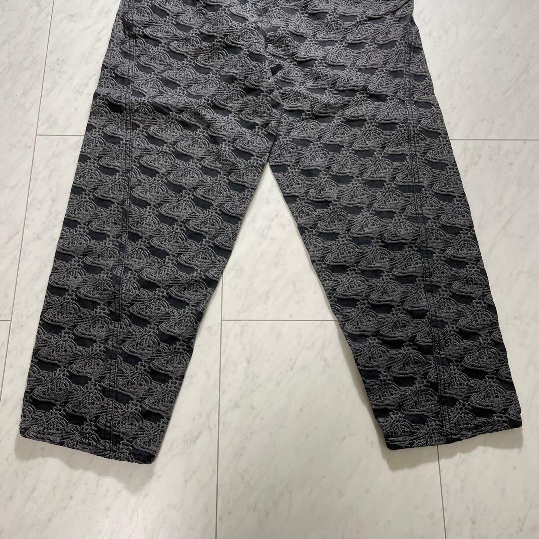 ヴィヴィアンウエストウッド オーブジャガードパンツ 総柄 ブラックデニム 2