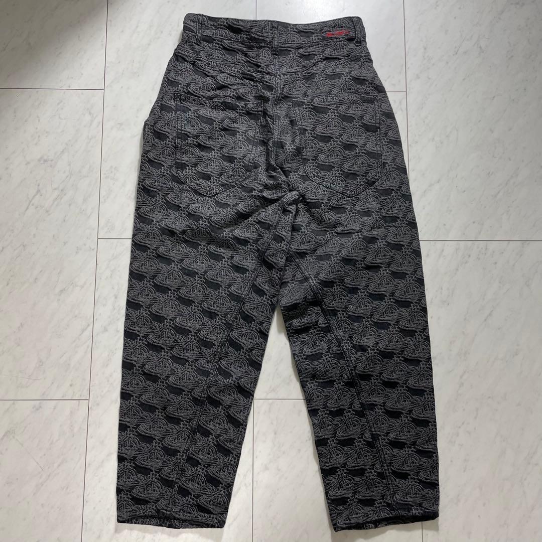 ヴィヴィアンウエストウッド オーブジャガードパンツ 総柄 ブラックデニム 2