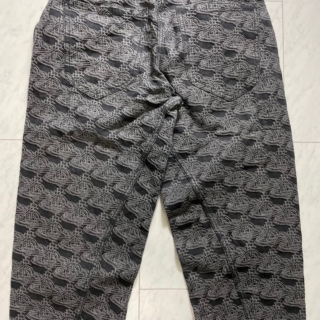 ヴィヴィアンウエストウッド オーブジャガードパンツ 総柄 ブラックデニム 2