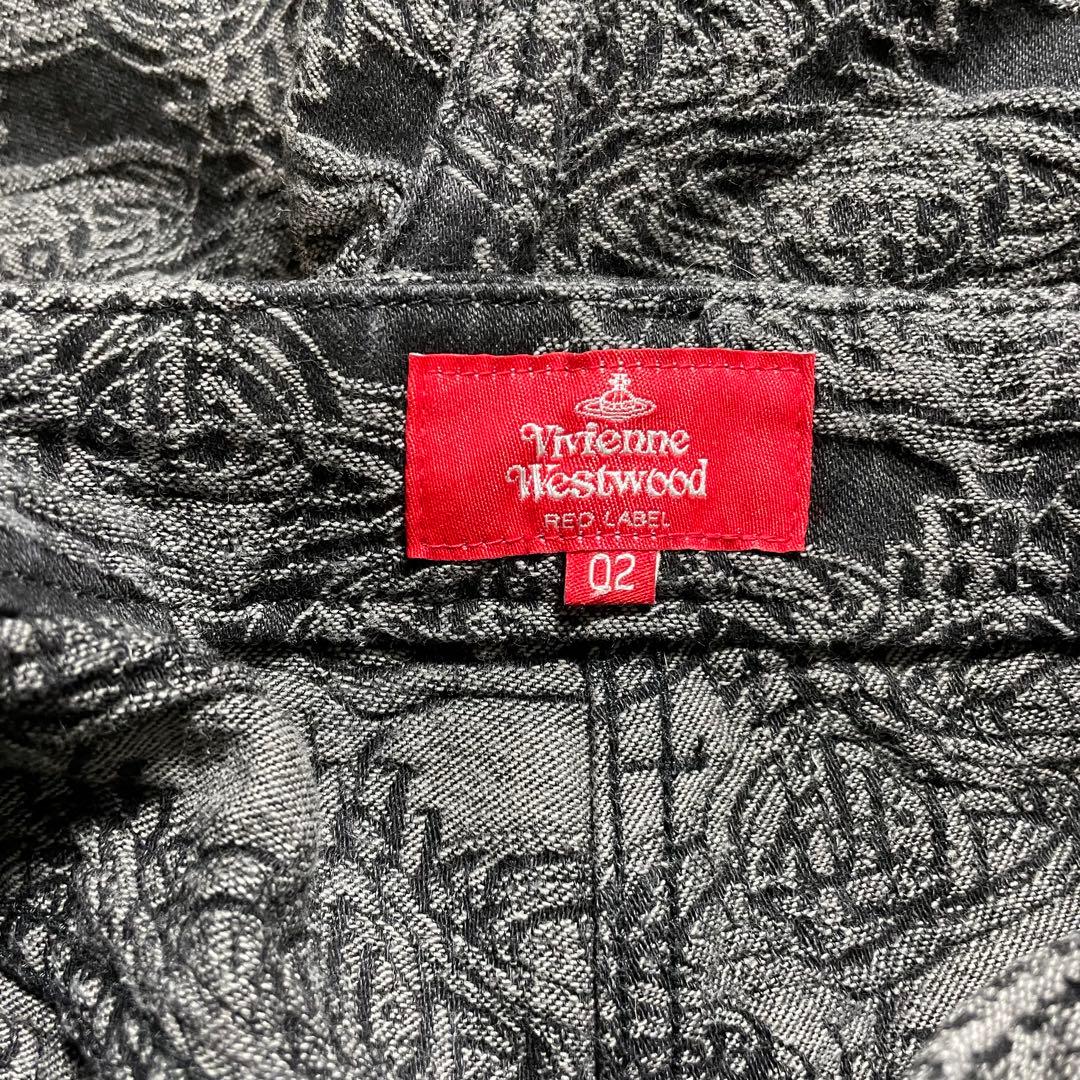 ヴィヴィアンウエストウッド オーブジャガードパンツ 総柄 ブラックデニム 2