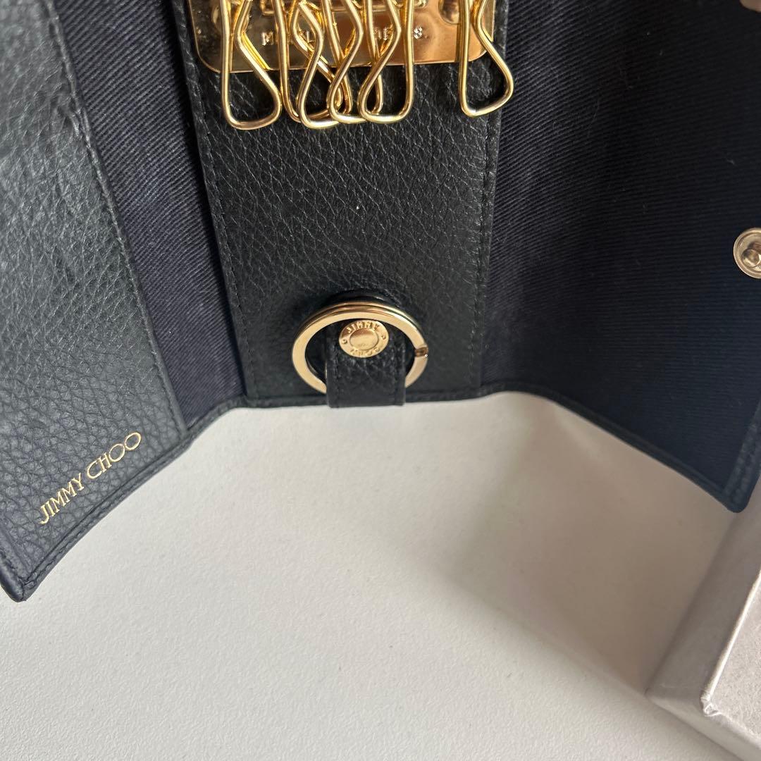 JIMMY CHOO ブラック レザー キーケース