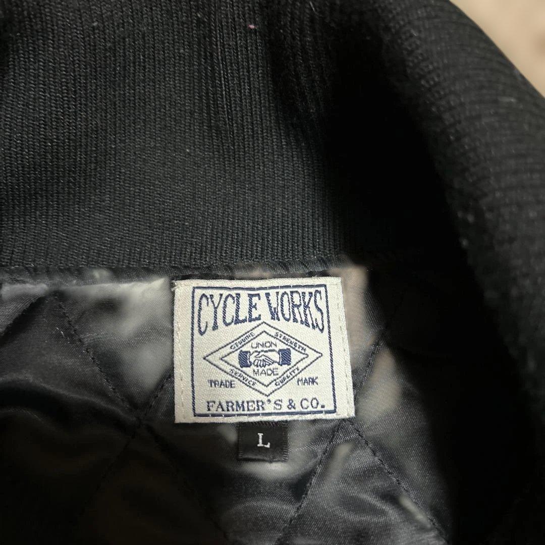 サイクルワークスファラオジャケットLスタジャンアメカジロカビリー クリームソーダ