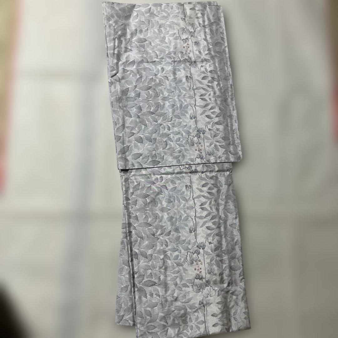 着物　袷　白系　大島紬　都喜エ門　証紙あり　身丈165cm しつけ付き