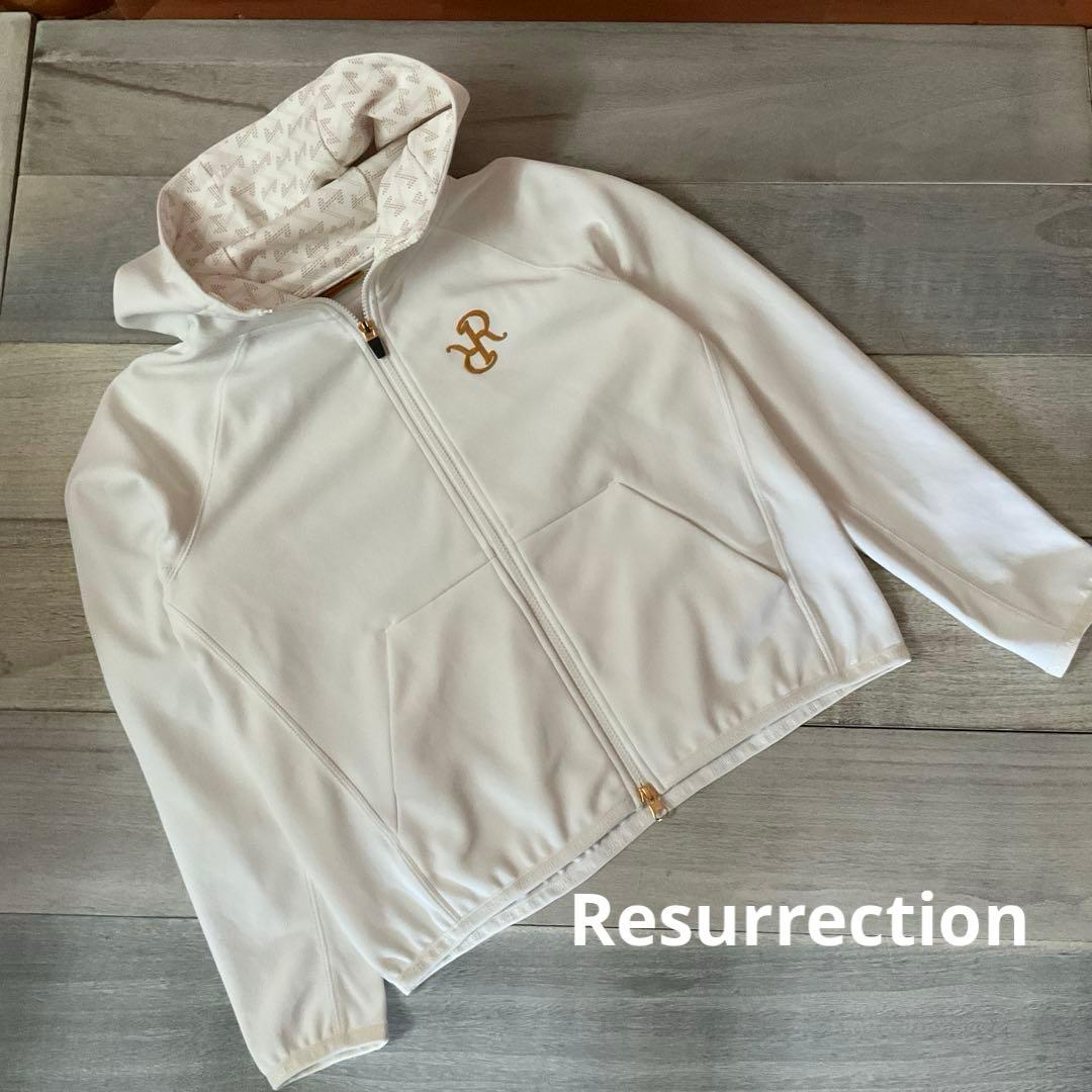 極美品Resurrection ホワイトフード付ジップパーカーM