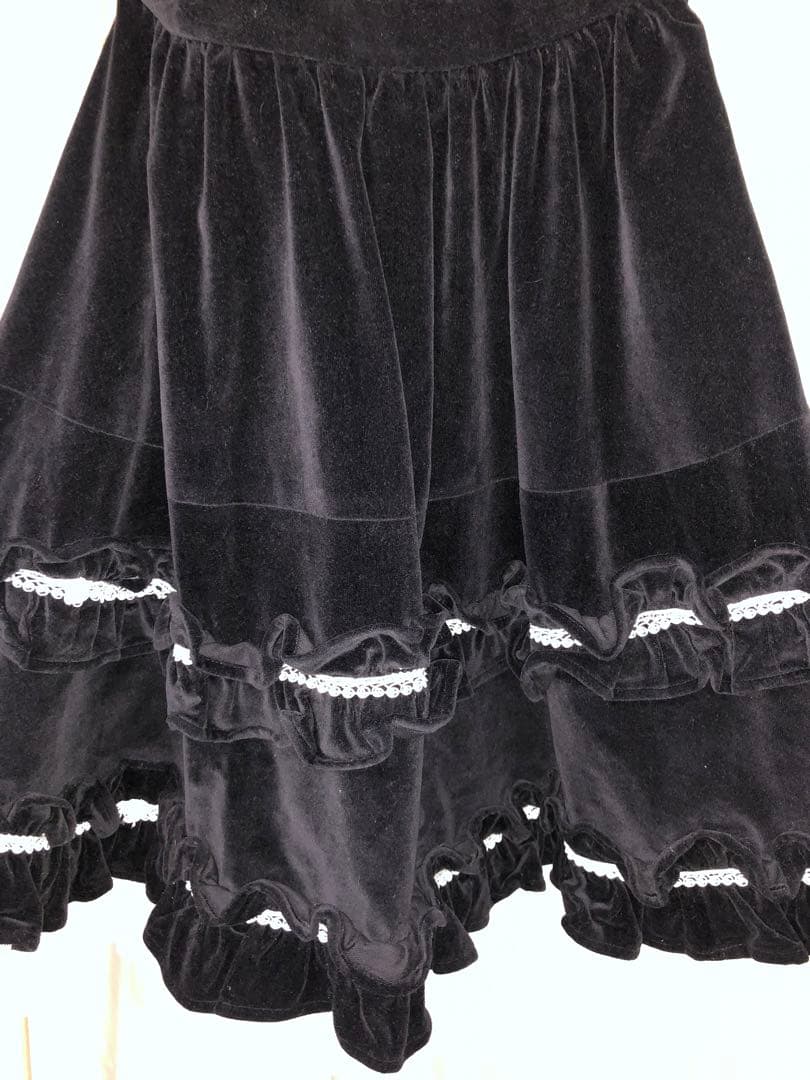 イノセントワールド黒ドットチュール別珍スカート