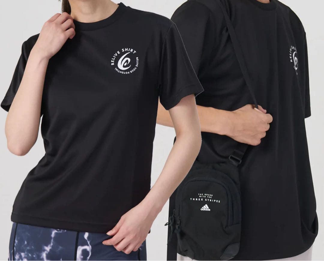 リライブシャツスポーツ　ユニセックス　ブラック　サイズM(正規品)