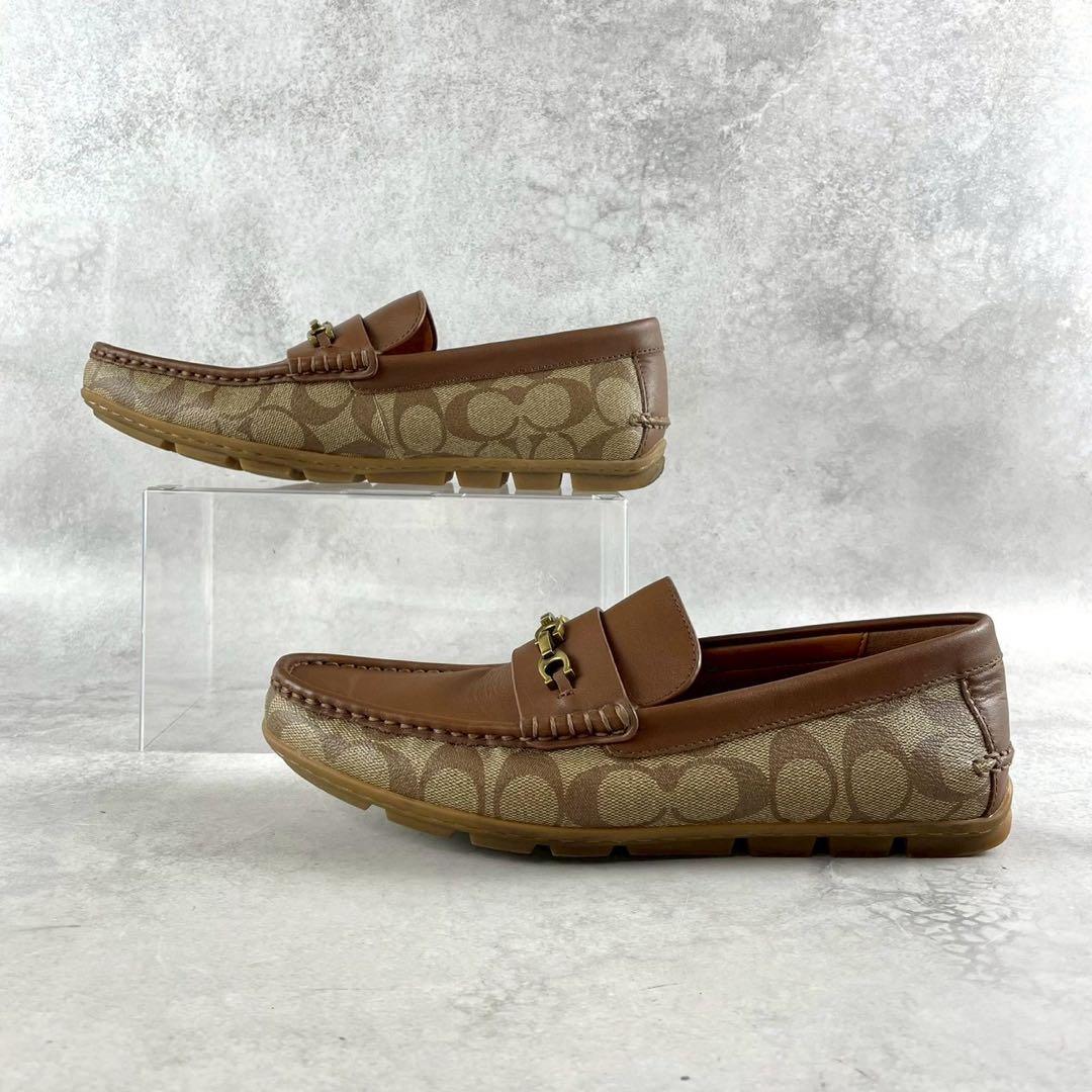 美品 COACH シグネチャー ローファー 靴 ホースビット 25.5 【185