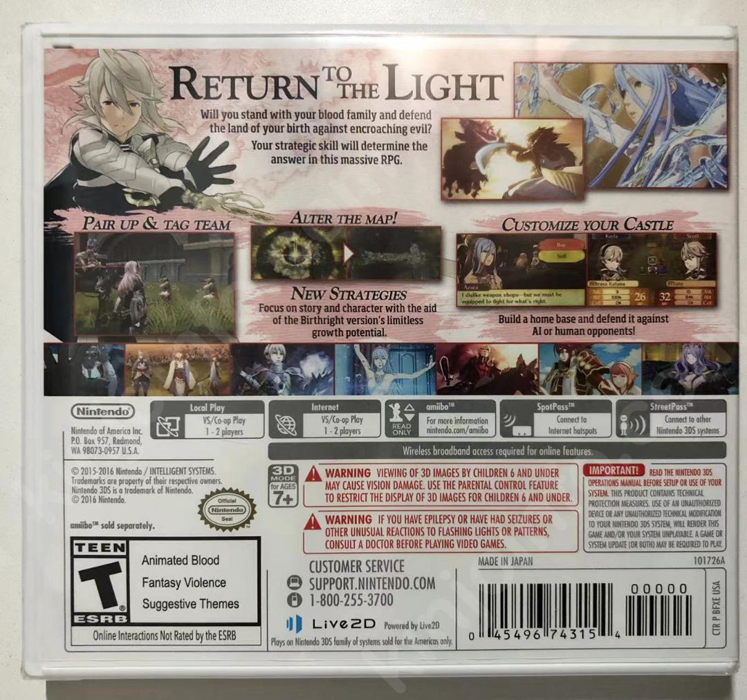 FIRE EMBLEM Fates:Birthright新品未開封・3DS北米版