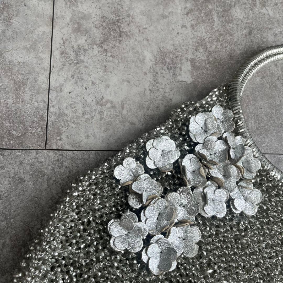 ANTEPRIMA ワイヤーバッグ ハンドバッグ シルバー　フラワービジュー