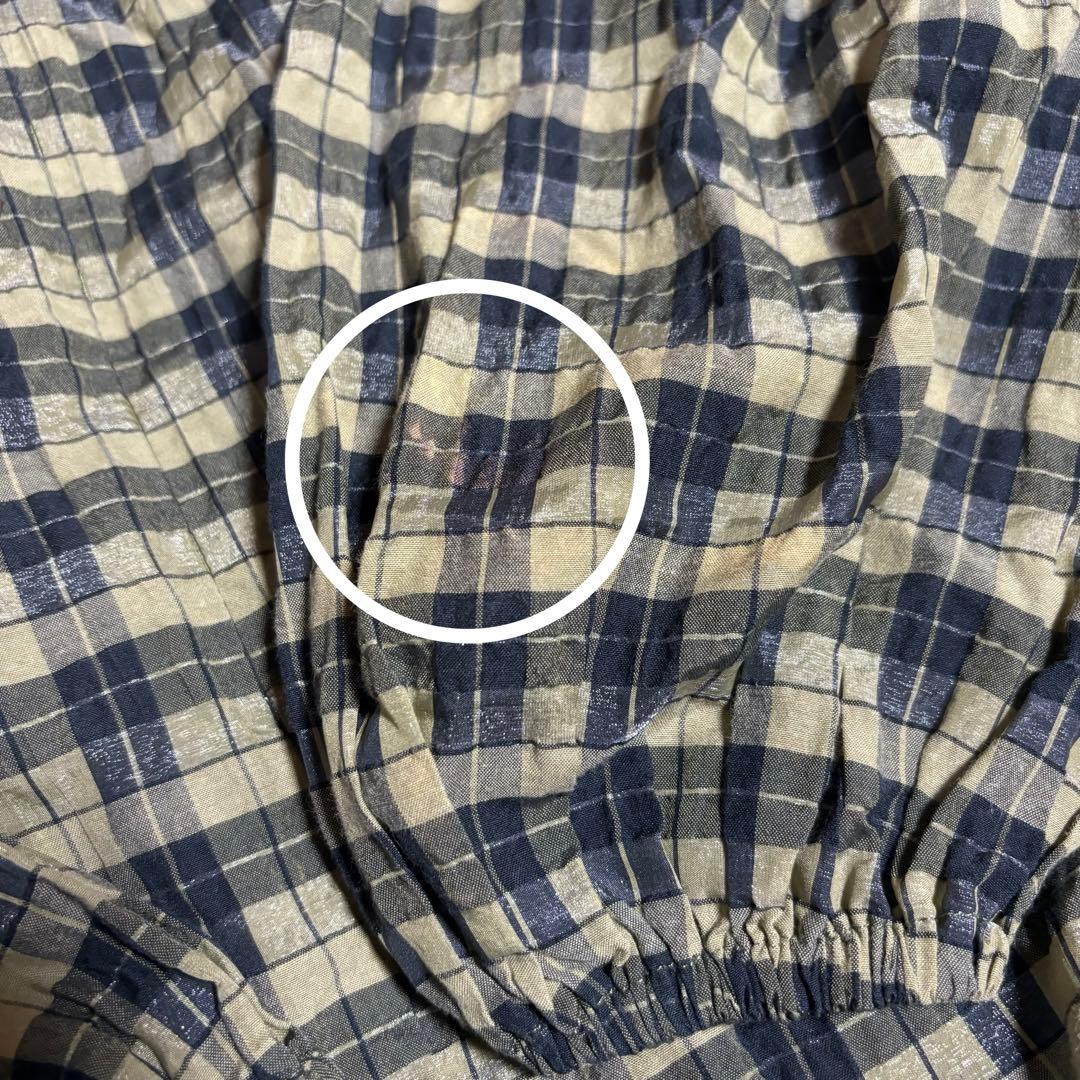 GANNI チェック柄 ロングワンピース 長袖