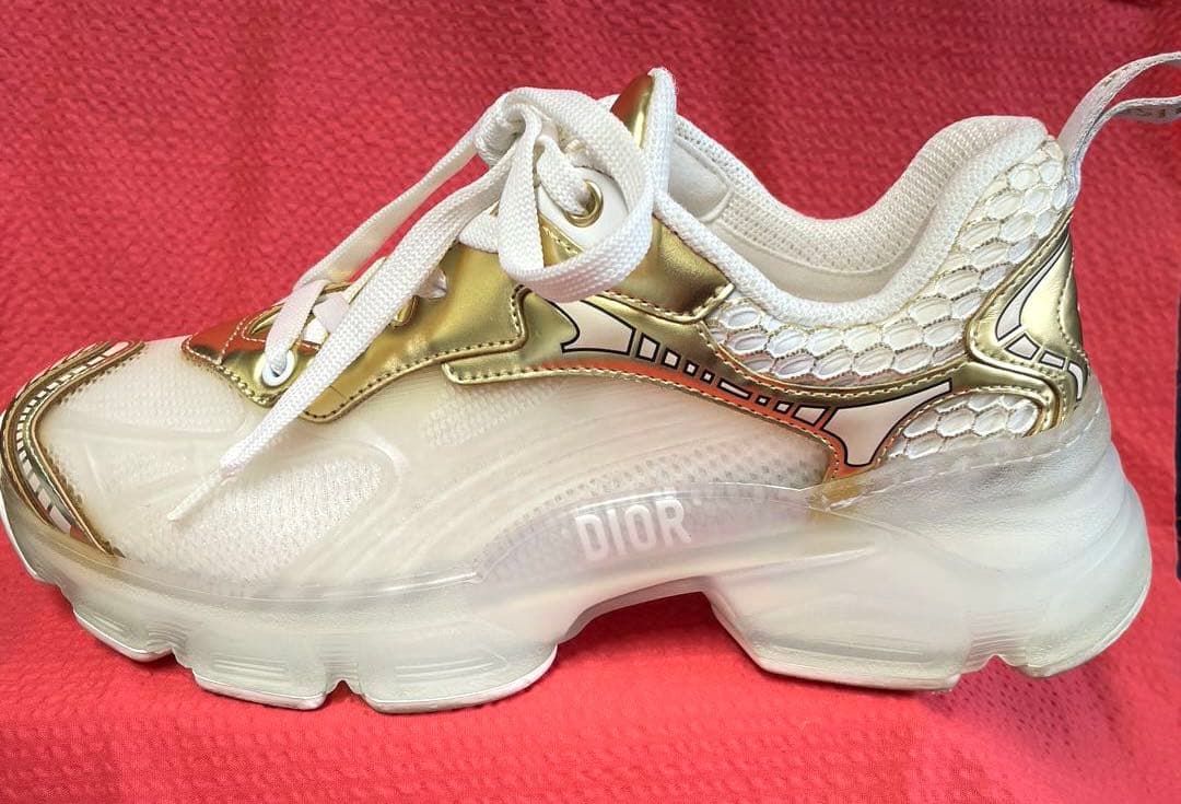 ディオールDior ディオールヴァイブ スニーカー白ゴールド36.5 23.5㌢