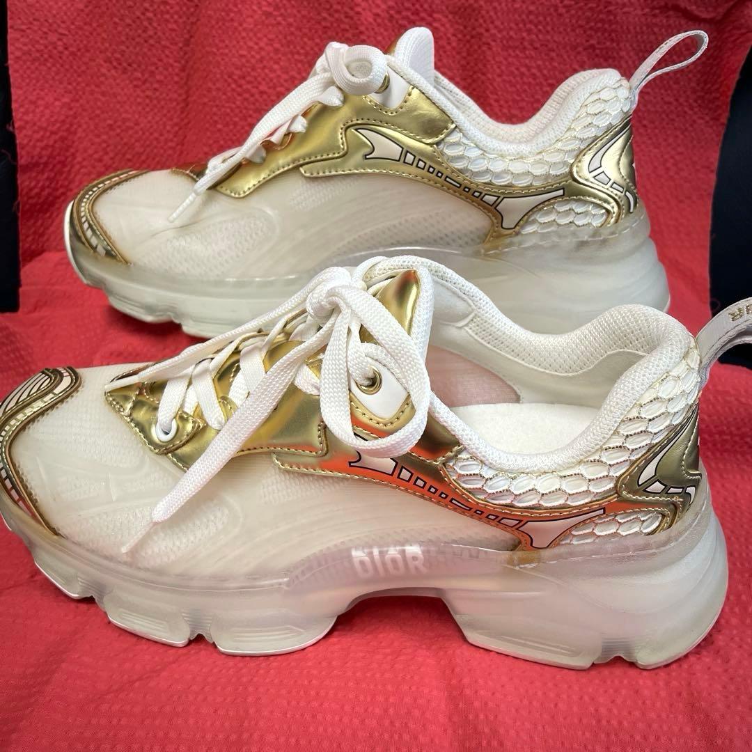 ディオールDior ディオールヴァイブ スニーカー白ゴールド36.5 23.5㌢